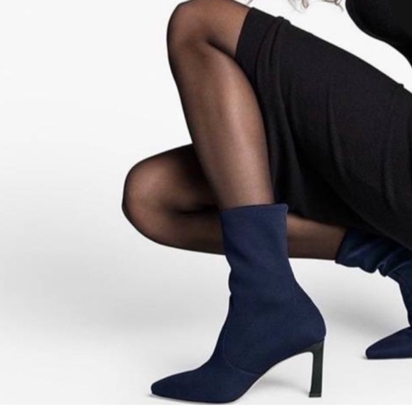 Stuart Weitzman Shoes - - NWT New Stuart Weitzman Rapture75 Blue knit bootie